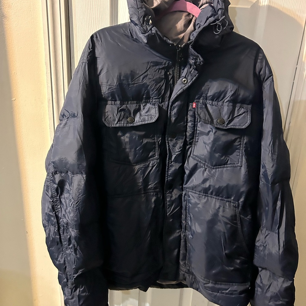 Men's Dark Blue Puffer Jacket